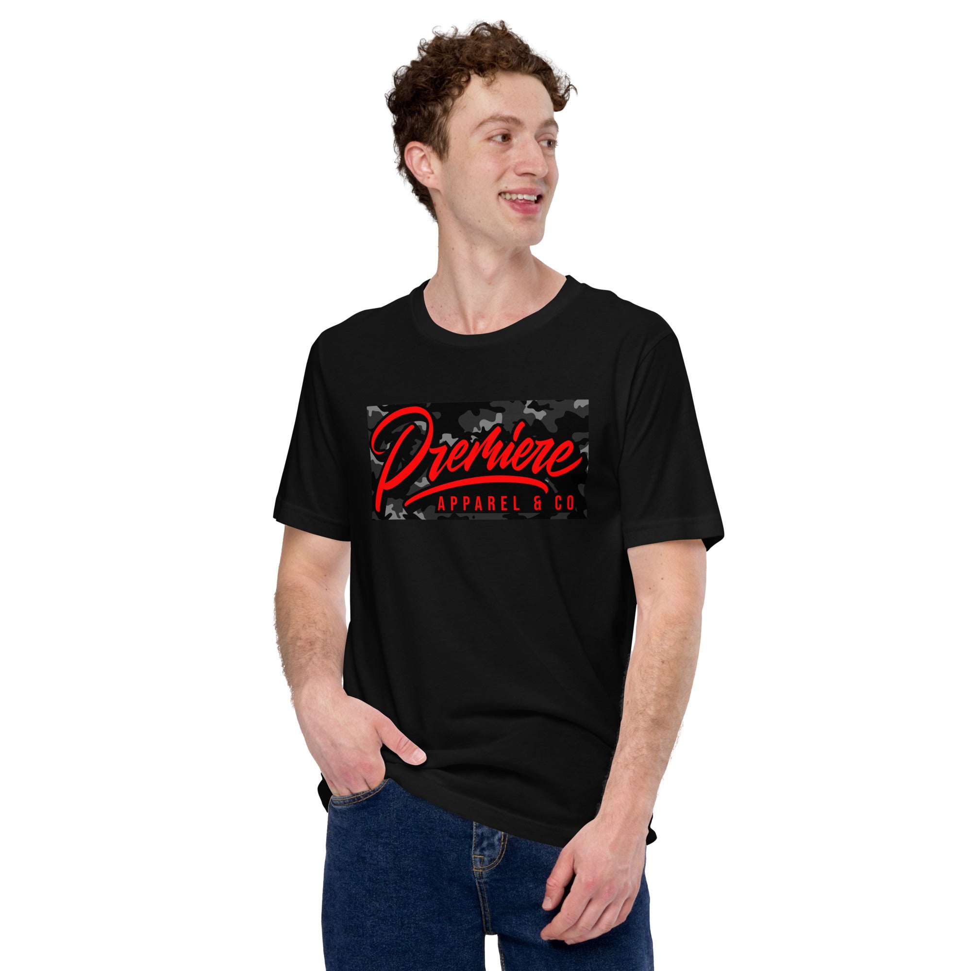 Black t shirt deals with red writing